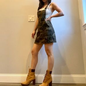 Pull&Bear / Pull and Bear Camo Overall Minidress